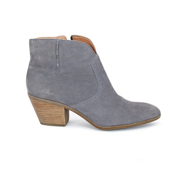 Frye ‘Jennifer’ Gray Leather Ankle Zip Bootie Size: 10 M - Picture 2 of 8